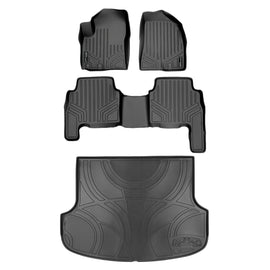 SMARTLINER Custom Fit Floor Mats 2 Rows and Cargo Liner Set Black Compatible With 2011-2013 Kia Sorento without 3rd Row Seats (SA0079/B0079/D0072)