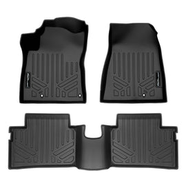 SMARTLINER All Weather Custom Fit Black 2 Row Floor Mat Liner Set Compatible With 2023-2024 Kia Niro PHEV (SA0652/B0706)