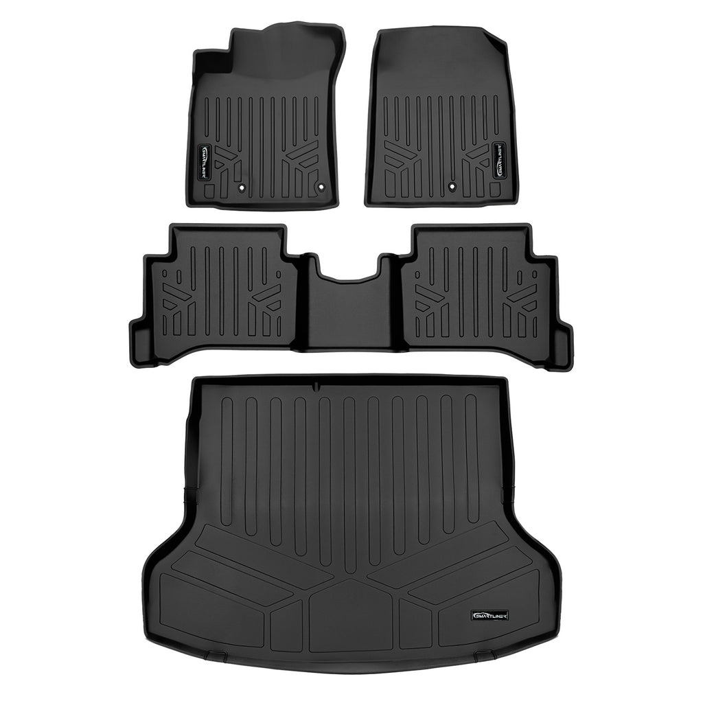 SMARTLINER All Weather Custom Fit 2 Row Floor Mats & Cargo Liner Set Compatible With 2020-2022 Hyundai Ioniq Hybrid (SA0572/B0572/D0572)