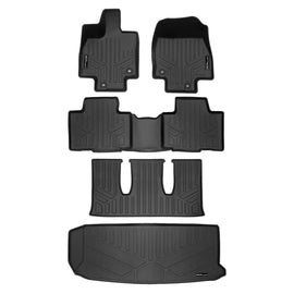 SMARTLINER Custom Fit All Weather Protection 3 Rows & Cargo Liner Behind 3rd Row Set Compatible With 2024 Toyota Grand Highlander ** (SA0719/B0719/C0719/E0719)