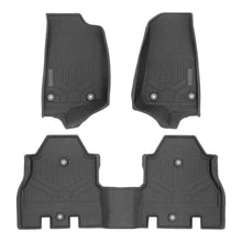 Load image into Gallery viewer, SMARTLINER Custom Fit Rubber Floor Mats 2 Row Liner Set Black Compatible With 2018-2021 Jeep Wrangler Unlimited / 2021 Jeep Wrangler Rubicon 392 (RA0316/RB0316)