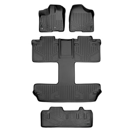 SMARTLINER Floor Mats and Cargo Liner Behind 3rd Row Compatible With 2013-2020 Sienna 7 Passenger Model with Power Folding 3rd Row Seats (SA0128/B0128/E0229)