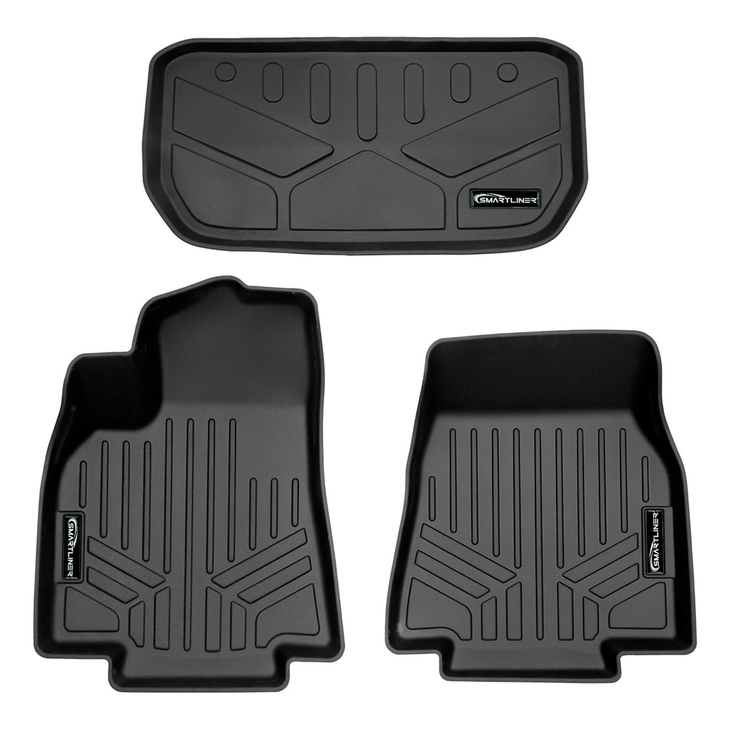 SMARTLINER All Weather Protection Custom Fit Black 1st Row Floor Liner and Front Trunk Liner Set Compatible With 2020-2023 Tesla Model Y (SA0529/F0529)