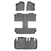 Load image into Gallery viewer, SMARTLINER Floor Mats 3 Rows and Cargo Liner Behind 3rd Row Set Grey Compatible With 2011-2012 Toyota Sienna 7 Passenger Model Only (SA2083/B2128/D2128)