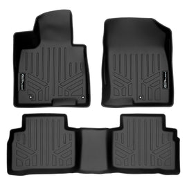 SMARTLINER All Weather Custom Fit Black 2 Row Floor Mat Liner Set Compatible With 2022-2025 Hyundai Tucson (SA0555/B0555)