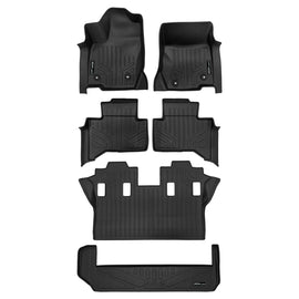 SMARTLINER Custom Fit All Weather Protection Black 3 Row Floor Liners & Cargo Liner behind the 3rd Row Seats Compatible With 2024-2025 Lexus GX (SA0750/B0750/C0750/E0750)