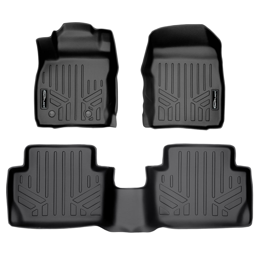 SMARTLINER Custom Fit Floor Mats 2 Row Liner Set Black Compatible With 2018-2021 Ford EcoSport (SA0360/B0360)