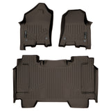 SMARTLINER Custom Fit Floor Mats 2 Row Liner Set Cocoa Compatible With 2019-2021 Ram 1500 Crew Cab with 1st Row Captain or Bench Seats (SA3369/B3369)