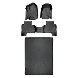SMARTLINER Custom Fit Floor Mats 2 Rows and Cargo Liner Behind 2nd Row Set Black Compatible With 2015-2020 Cadillac Escalade ESV (SA0136/B0166/D0159)