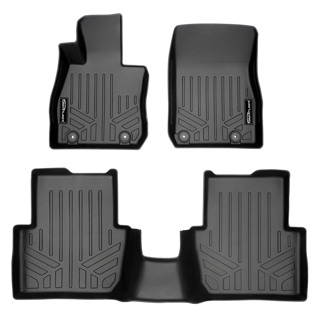 SMARTLINER Custom Fit Floor Mats 2 Row Liner Set Black Compatible With 2016-2021 Mazda CX-3 (SA0269/B0269)