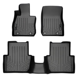SMARTLINER Custom Fit Floor Mats 2 Row Liner Set Black Compatible With 2016-2021 Mazda CX-3 (SA0269/B0269)