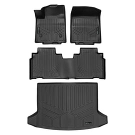 SMARTLINER Custom Fit All Weather Protection Black 2 Row Floor Liners & Cargo Liner behind the 2nd Row Seats Compatible With 2024-2025 Honda Prologue (SA0739/B0739/D0739)