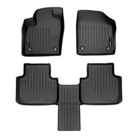 SMARTLINER Floor Mats 2 Row Liner Set Black Compatible With 2018-2022 Atlas with 2nd Row Bucket Seats without Fender Premium Audio (SA0300/B0443)