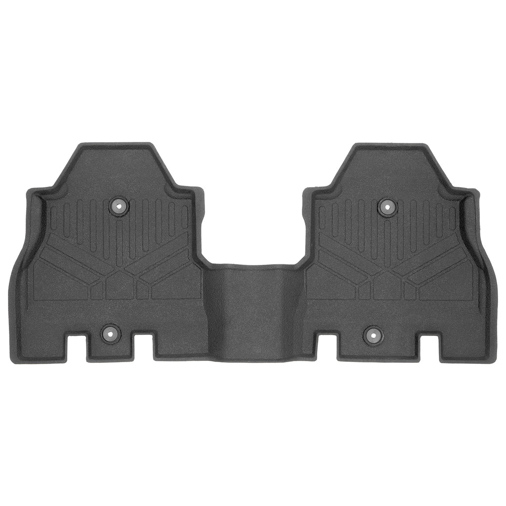 SMARTLINER Custom Fit Rubber Floor Mats 2nd Row Liner Black Compatible With 2018-2021 Jeep Wrangler Unlimited / 2021 Jeep Wrangler Rubicon 392 (RB0316)