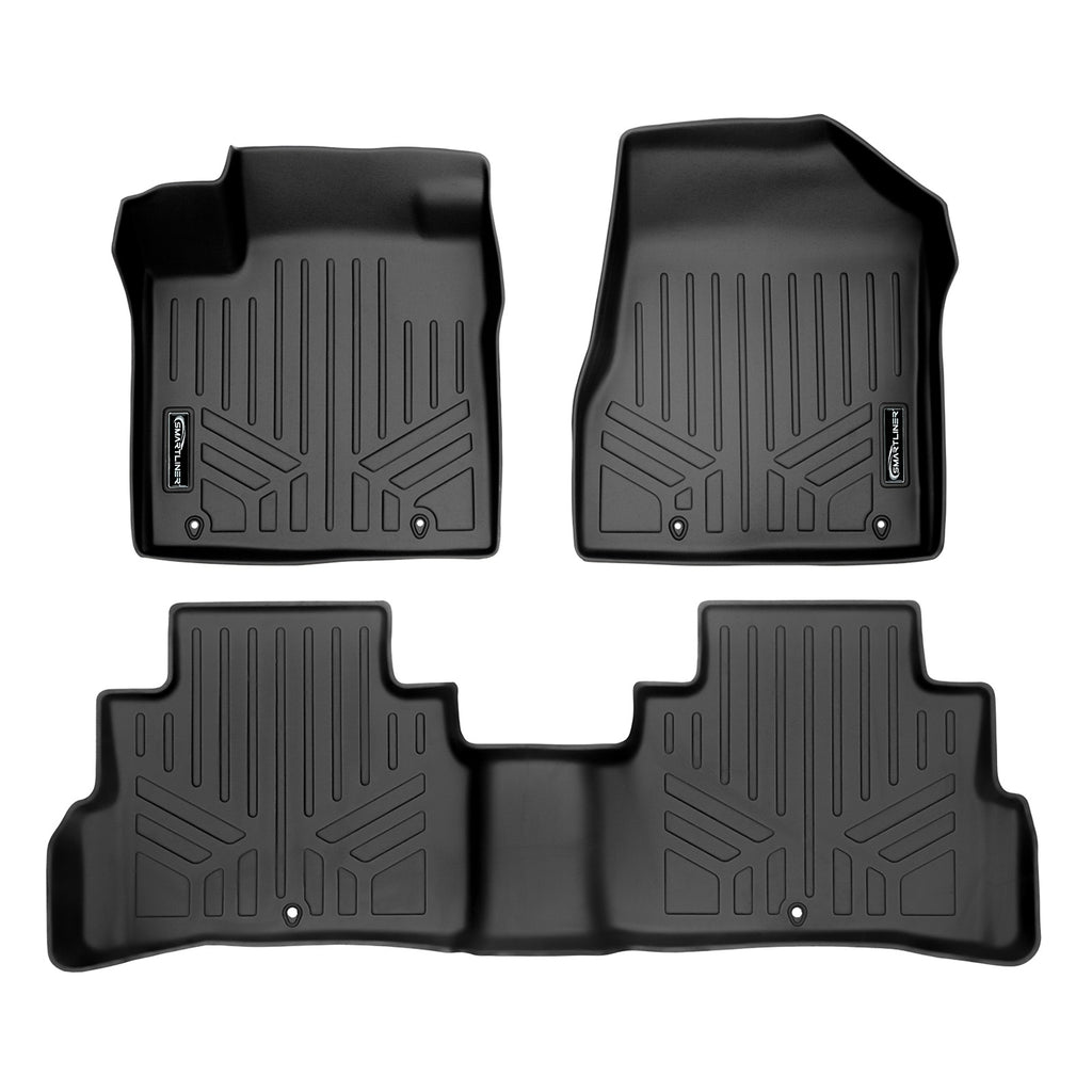SMARTLINER All Weather Custom Fit Floor Mats 2 Row Liner Set Black Compatible With 2019-2022 Nissan Murano (SA0173/B0509)