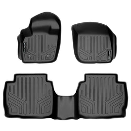 SMARTLINER Custom Fit Floor Mats 2 Row Liner Set Black Compatible With 2013-2016 Ford Fusion / Lincoln MKZ (SA0133/B0133)