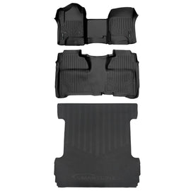 SMARTLINER Custom Fit Floor Liners for Crew Cab 2014-2018 Silverado/Sierra 1500-2015-2021 2500/3500 HD (SA0226/B0136/J0136)