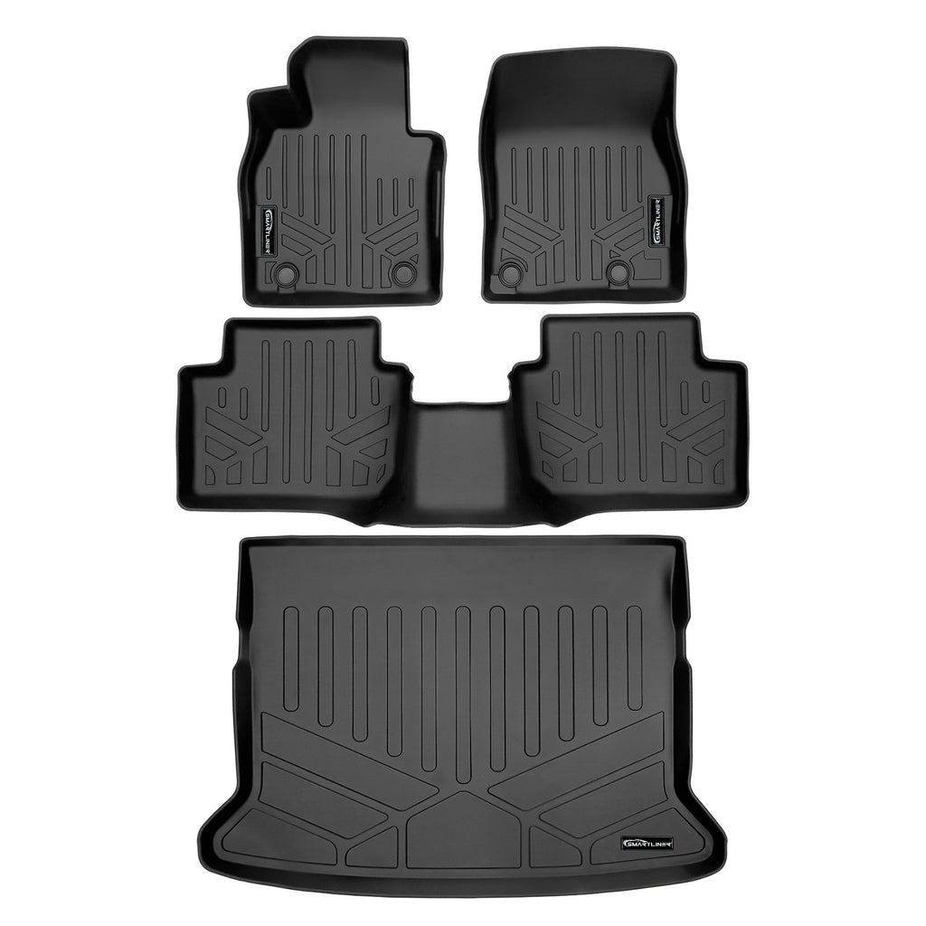 SMARTLINER Custom Fit All Weather 2 Row Floor Mats & Cargo Liner Behind 2nd Row Set Compatible With 2020-2023 Mazda CX-30 (SA0503/B0539/D0503)