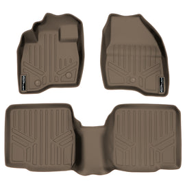 SMARTLINER Custom Fit Floor Mats 2 Row Liner Set Tan Compatible With 2011-2014 Ford Explorer without 2nd Row Center Console (SA1082/B1082)