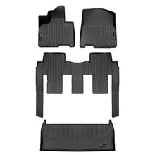 Load image into Gallery viewer, SMARTLINER Custom Fit Black 2 Row &amp; Cargo Liner Behind the 3rd Row Floor Mat Liner Set Compatible With 2022-2023 Kia Carnival MPV (SA0556/B0556/E0556)