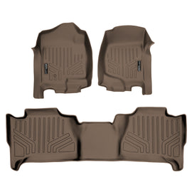 SMARTLINER Custom Fit Floor Mats 2 Row Liner Set Tan Compatible With 2007-2014 Cadillac Escalade (SA1015/B1099)