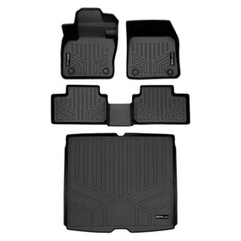 SMARTLINER Custom Fit All Weather 2 Row Floor Mats & Cargo Liner Set Black Compatible With 2019-2022 Volvo XC40 (SA0588/B0588/D0588)