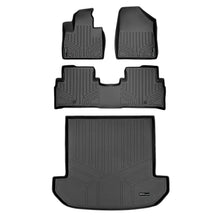 Load image into Gallery viewer, SMARTLINER Custom Fit Floor Mats 2 Rows and Cargo Liner Set Black Compatible With 2016-2020 Kia Sorento 7 Passenger Model Only (SA0191/B0191/D0191)
