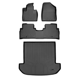 SMARTLINER Custom Fit Floor Mats 2 Rows and Cargo Liner Set Black Compatible With 2016-2020 Kia Sorento 7 Passenger Model Only (SA0191/B0191/D0191)
