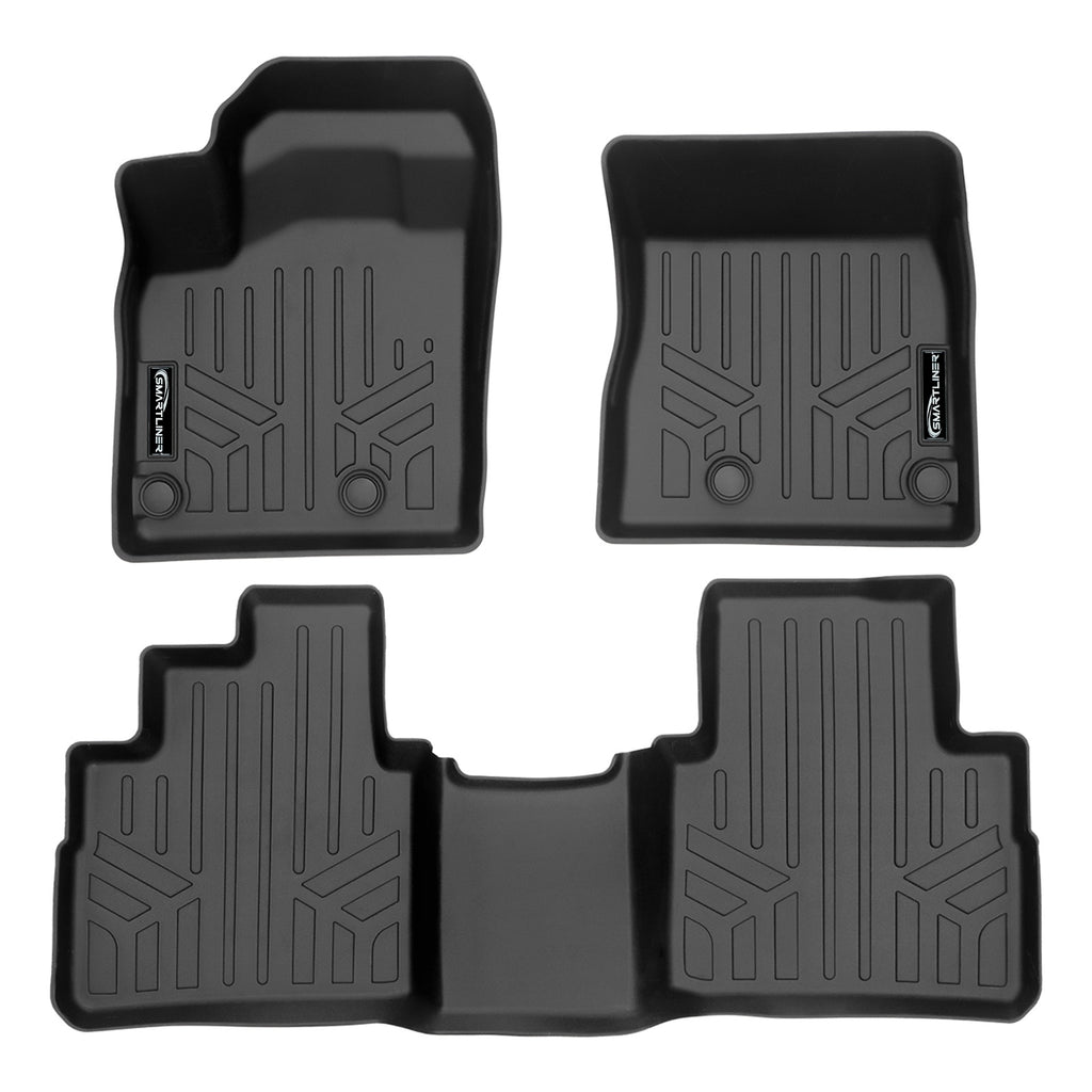 SMARTLINER Custom Fit All Weather Black 2 Row Floor Mat Liner Set Compatible With 2021-2023 Nissan Rogue (SA0540/B0540)