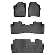 Load image into Gallery viewer, SMARTLINER Custom Fit Floor Mats 3 Row Liner Set Black Compatible With 2009-2015 Honda Pilot (SA0036/B0036/C0036)