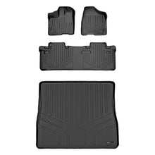 Load image into Gallery viewer, SMARTLINER Custom Floor Mats 2 Rows and Cargo Liner Behind 2nd Row Set Black Compatible With 2011-2012 Toyota Sienna 8 Passenger Model (SA0083/B0083/D0083)