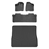 SMARTLINER Custom Floor Mats 2 Rows and Cargo Liner Behind 2nd Row Set Black Compatible With 2011-2012 Toyota Sienna 8 Passenger Model (SA0083/B0083/D0083)
