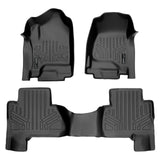 SMARTLINER Custom Fit Floor Mats 2 Row Liner Set Black Compatible With 2015-2020 Cadillac Escalade ESV (SA0136/B0166)