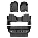 SMARTLINER All Weather Custom Fit Floor Mats 3 Row Liner Set Black Compatible With 2015 Chevrolet Tahoe / GMC Yukon 2nd Row Bench Seats (SA0136/B0445/C0445)