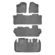 Load image into Gallery viewer, SMARTLINER Floor Mats 3 Rows and Cargo Liner Behind 3rd Row Set Grey Compatible With 2011-2012 Toyota Sienna 8 Passenger Model Only (SA2083/B2083/C2083/D2128)