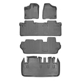 SMARTLINER Floor Mats 3 Rows and Cargo Liner Behind 3rd Row Set Grey Compatible With 2011-2012 Toyota Sienna 8 Passenger Model Only (SA2083/B2083/C2083/D2128)