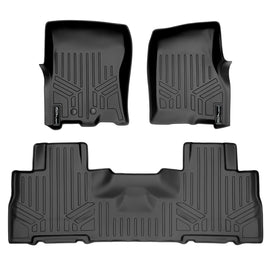 SMARTLINER Floor Mats Liner Set Black Compatible With 2011-2017 Expedition / Navigator with 2nd Row Bucket Seats without Center Console (SA0183/B0303)