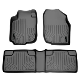 SMARTLINER Custom Fit Floor Mats 2 Row Liner Set Grey Compatible With 2006-2012 Toyota RAV4 without 3rd Row Seat (SA2019/B2019)