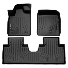 SMARTLINER Custom Fit All Weather Black 2 Row Floor Mat Liner Set Compatible With 2021-2024 Ford Mustang Mach-E (SA0541/B0541)