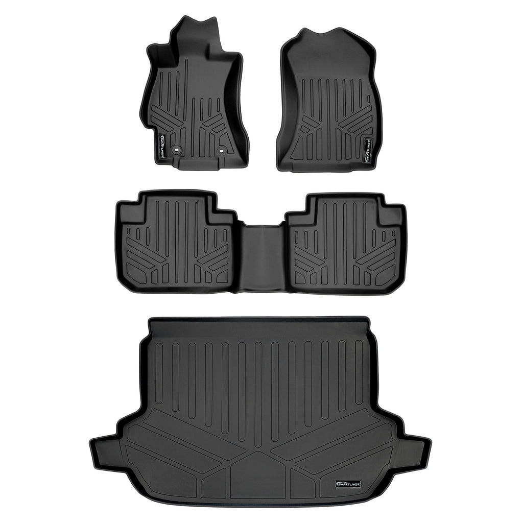 SMARTLINER Custom Fit Floor Mats and Cargo Liner Set Black Compatible With 2014-2018 Subaru Forester (SA0169/B0169/D0169)