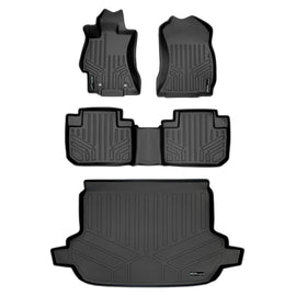 SMARTLINER Custom Fit Floor Mats and Cargo Liner Set Black Compatible With 2014-2018 Subaru Forester (SA0169/B0169/D0169)