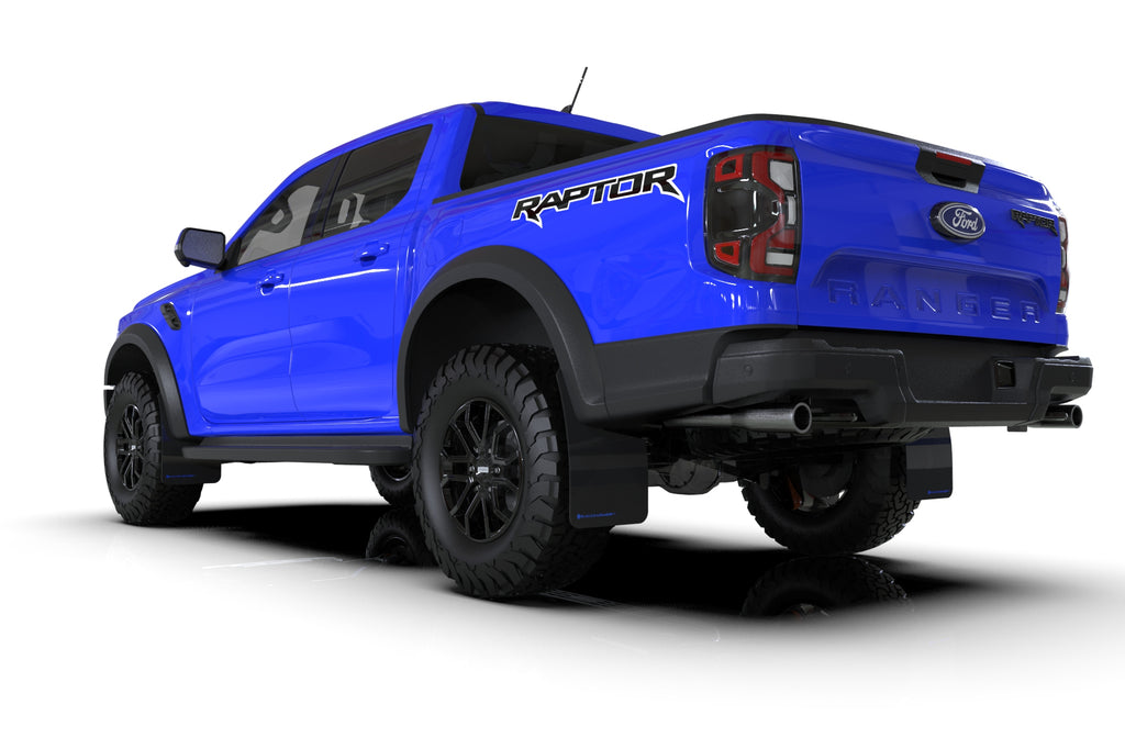 Rally Armor 23-25 Ford Ranger Raptor Black UR Mud Flap Blue Logo (MF123-UR-BLK-BL)