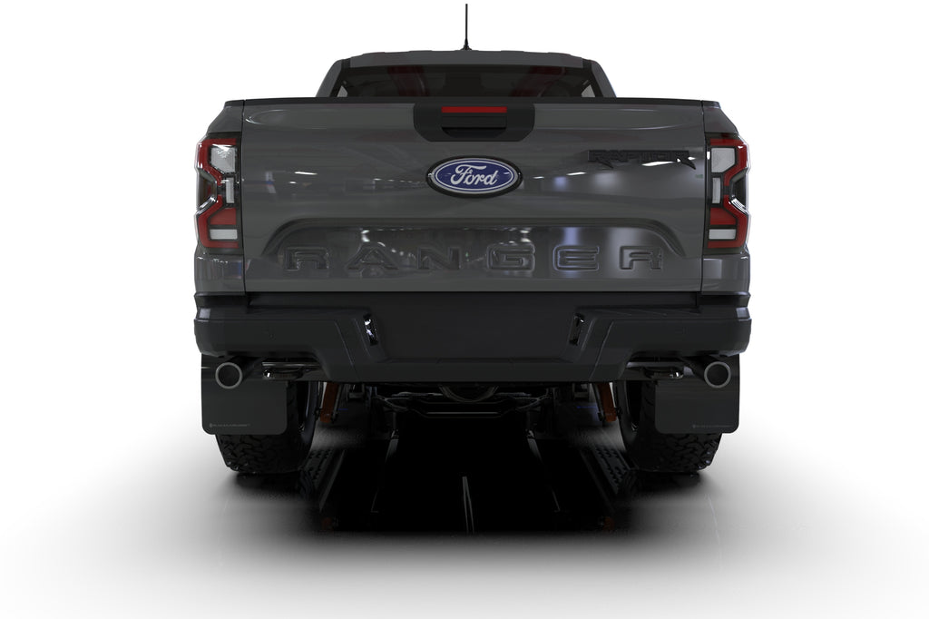 Rally Armor 23-25 Ford Ranger Raptor Black UR Mud Flap Grey Logo (MF123-UR-BLK-GRY)