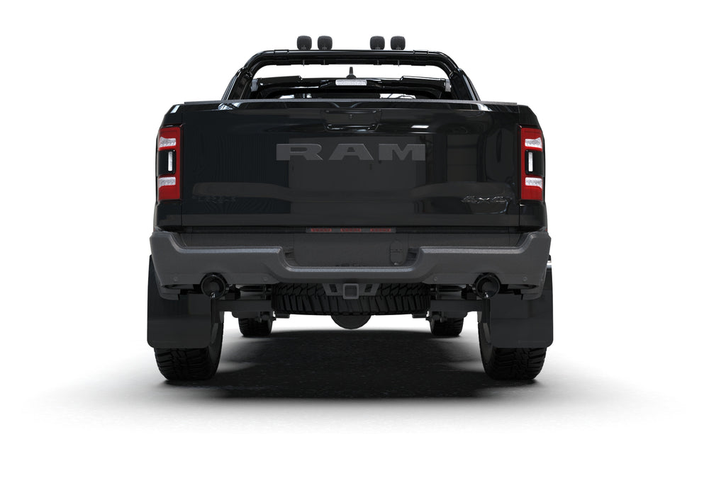 Rally Armor 21-25 Dodge Ram 1500 TRX Black UR Mud Flap - Metallic Black Logo (MF128-UR-BLK-MBK)