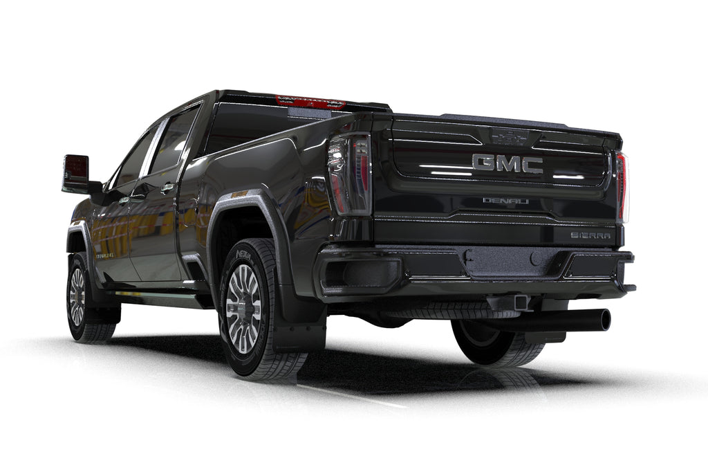 Rally Armor 20-25 GMC Sierra 2500/3500 HD Denali Black Mud Flap w/Metallic Black Logo (MF131-BLK-MBK)