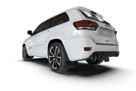 Rally Armor 18-22 Jeep Grand Cherokee SRT Trackhawk Black UR Mud Flap - White Logo (MF134-UR-BLK-WH)