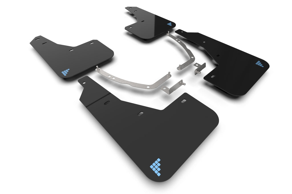 Rally Armor 2025 Hyundai Ioniq 5 PE Blk Mud Flap w/Light Blue Battery Logo (MF137-BAT-BLK-PBL)