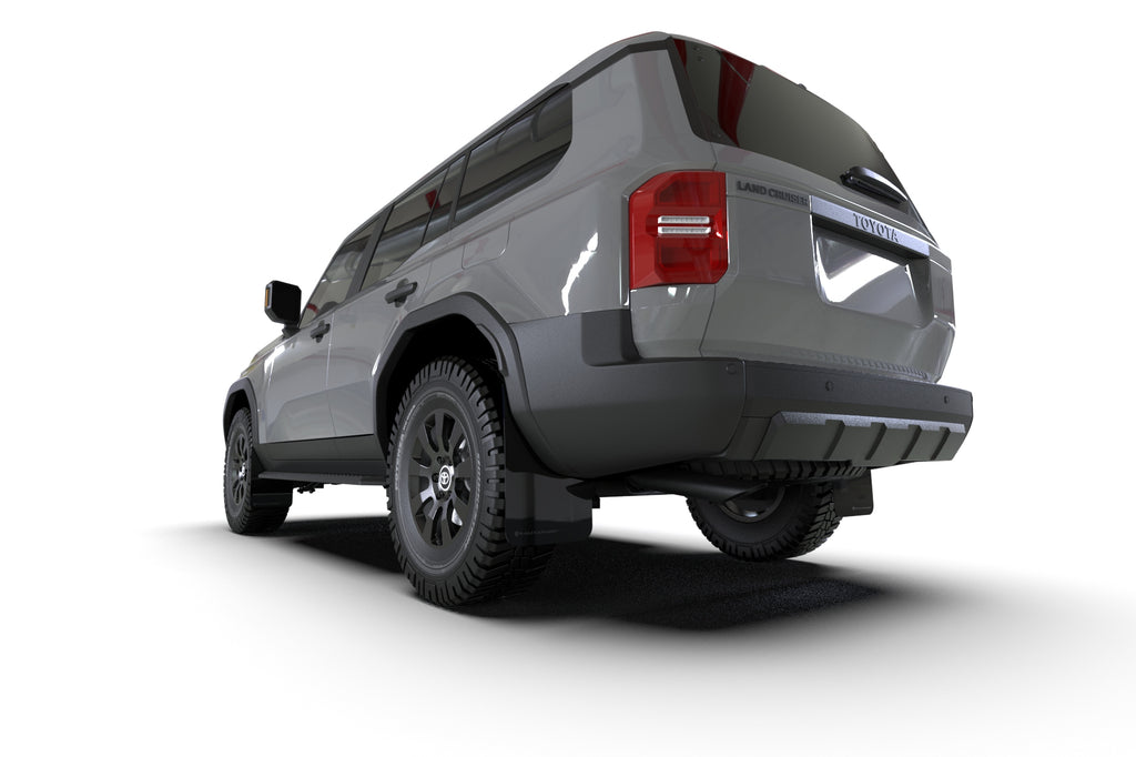 Rally Armor 22-25 Toyota Land Cruiser Black UR Mud Flap Dark Grey Logo (MF138-UR-BLK-DGRY)