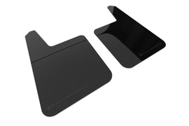 Rally Armor Universal Black UR Plus Mud Flap  w/ Metallic Black Logo - Pair (MF20-URP-BLK-MBK-LRT)
