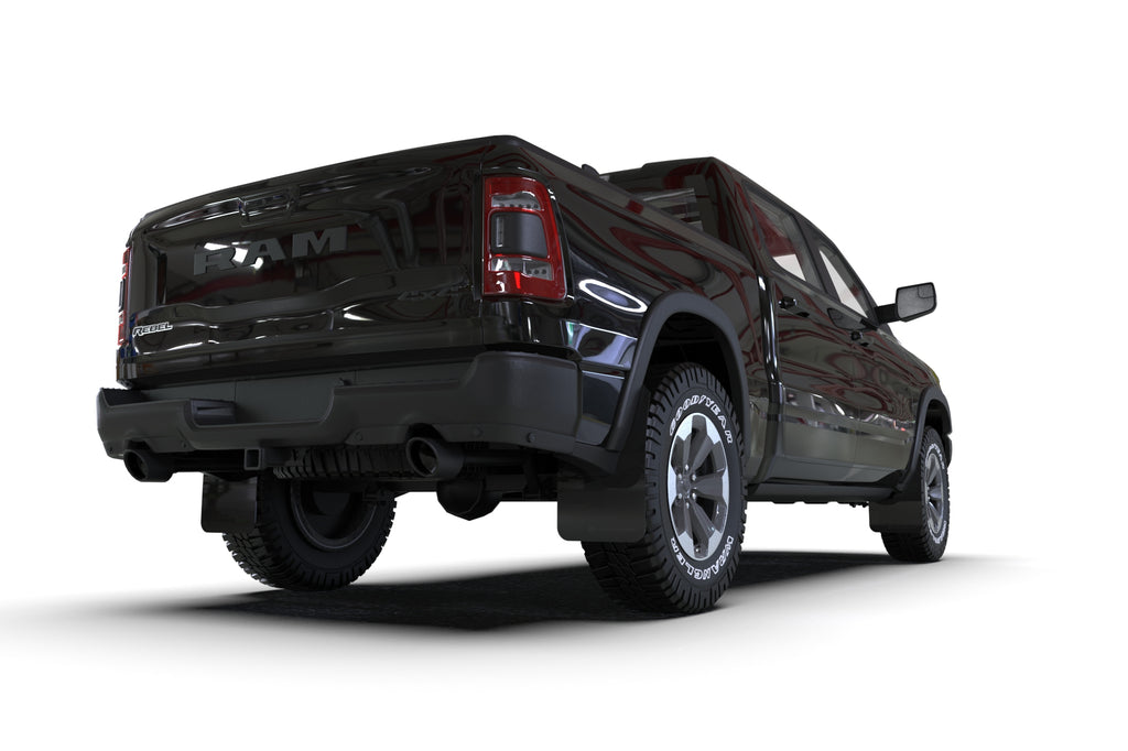 Rally Armor 19-25 Dodge Ram 1500 Rebel Black UR Mud Flap w/Metallic Black Logo (MF98-UR-BLK-MBK)